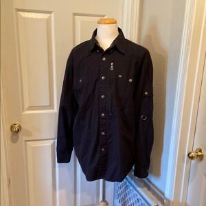 2005 Harley-Davidson Mens Long-Sleeve Cotton Front Snap Closure Shirt Black